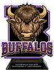 Buffalos Mascot Colorix-T Acrylic Trophy - 8.25 inch Purple [TACR8-MSCT-BUF-PRP-Q]