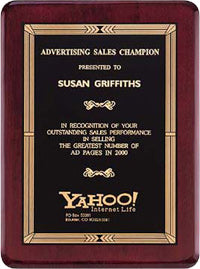 Rosewood Stained Piano Finish Plaque  [TD3627]