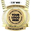 7.75 inch Wide Metal Champion Chain with Gold Engraving Plate [CECSDP7-G]
