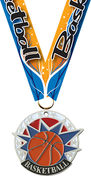 Basketball USA Sport Medal- Silver [M2USA-BK-S]