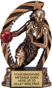 Basketball Female Star Flame Resin Trophy [RSF5-BKF]