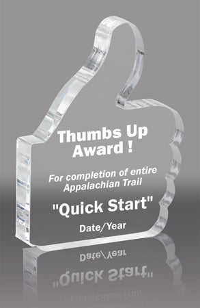 Thumbs Up Clear Acrylic Block - 4.25 inch [ATHM-4-Q]