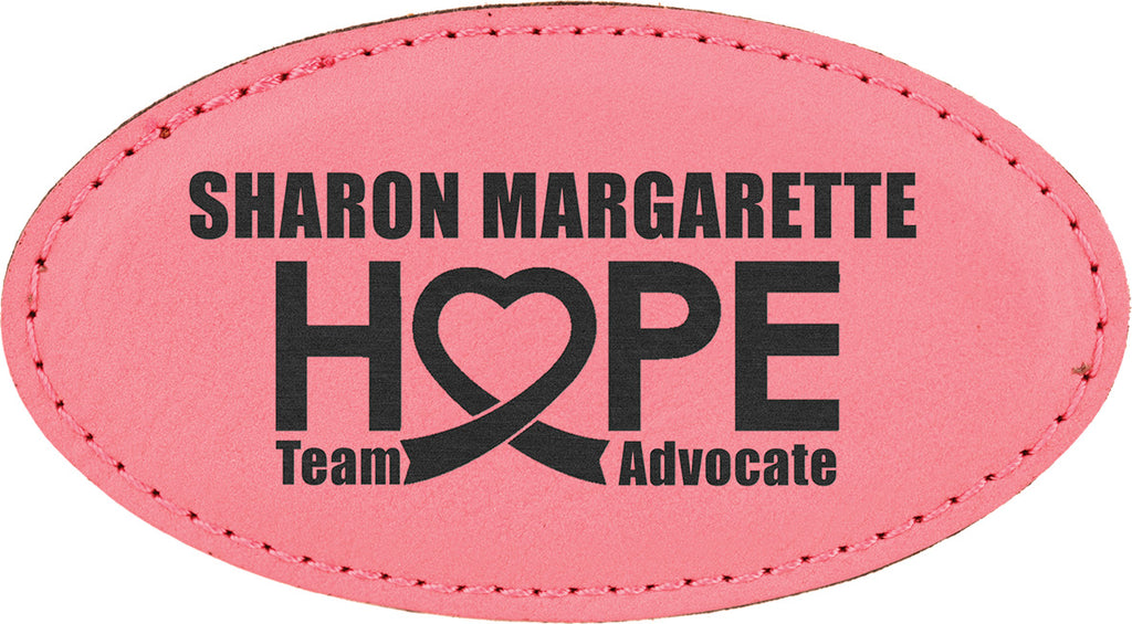 Leatherette Oval Badge - Pink [BJ100-8]