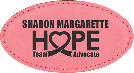 Leatherette Oval Badge - Pink [BJ100-8]