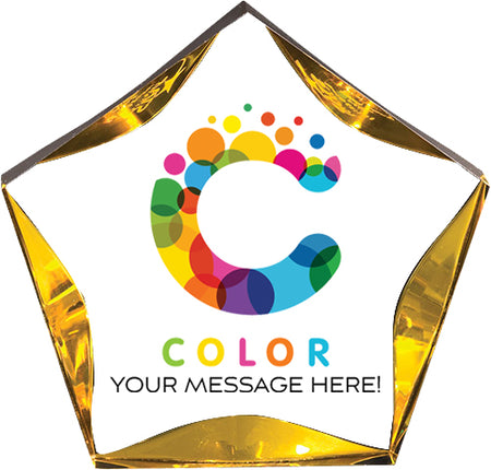 Custom Acrylic Gold & Clear Luminary Star [ALSB7-CLR-G-FC]