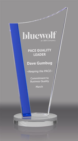 Apex Arch on Round Base Crystal Award - 10 inch [CF11-10-BLU-X]