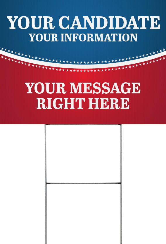 Color Split Political Yard Sign - 24 x 18 inch [YS2418-POL-CRV]