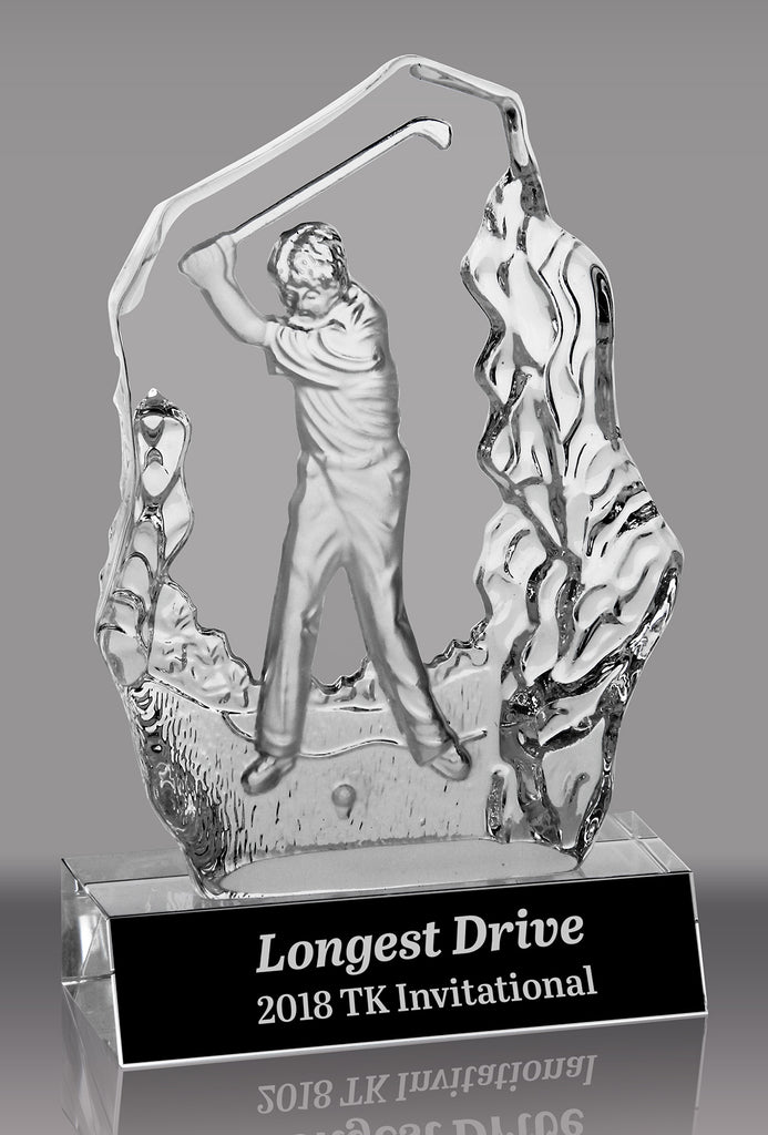 Golf Swing Sculpted Glass Award [CRSC-SWG-GL]