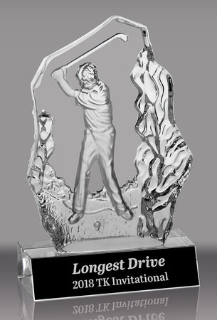 Golf Swing Sculpted Glass Award [CRSC-SWG-GL]