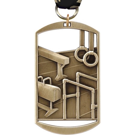 2.75" Gymnastics Dog Tag Medal [M275DT-GG]