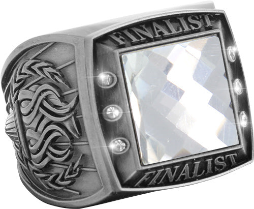 Finalist Championship Ring with Clear Center Stone-Silver [RGSJ-S-FIN-CLR]