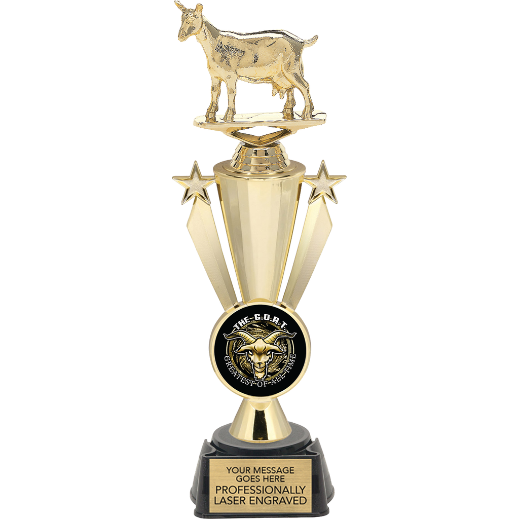 The GOAT Victory Star Insert Cup with Figure on Regal Base [TPGVT-GT]
