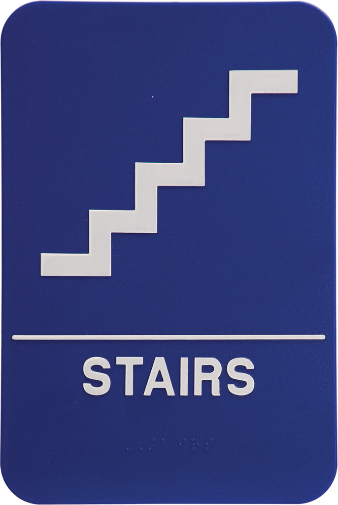 ADA 6 x 9 Blue/White Stairs Sign [AJDA-208]