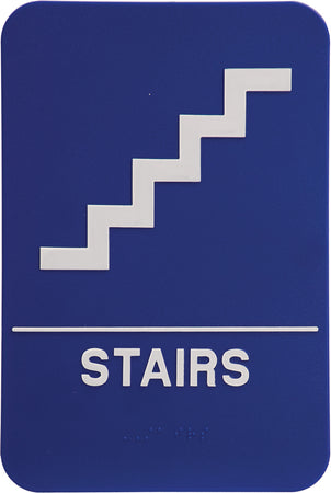 ADA 6 x 9 Blue/White Stairs Sign [AJDA-208]