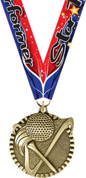 2" Golf Gold Victory Medal [MVY2-GL]