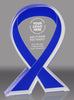 Blue Awareness Ribbon Acrylic Award - 6 inch [ATRIB-BLU-6-Q]