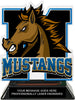 Mustangs Mascot Colorix-T Acrylic Trophy - 6.25 inch Blue [TACR6-MSCT-MSTG-BLU-Q]
