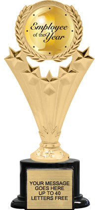 5 Star Wreath Color Insert Trophy on Black Weighted Base [TRDM501]