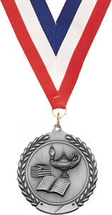 Lamp Of Knowledge Medal- Silver [M201-KN-S]