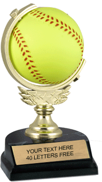 Softball Trophy with Spinning Squeezable Ball [TSFB6-SB]