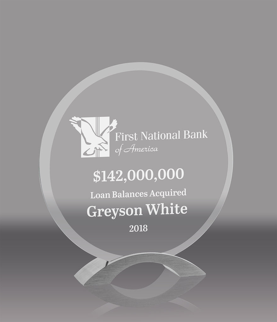 Jade Glass Circle on Aluminum Base [GJCA8]