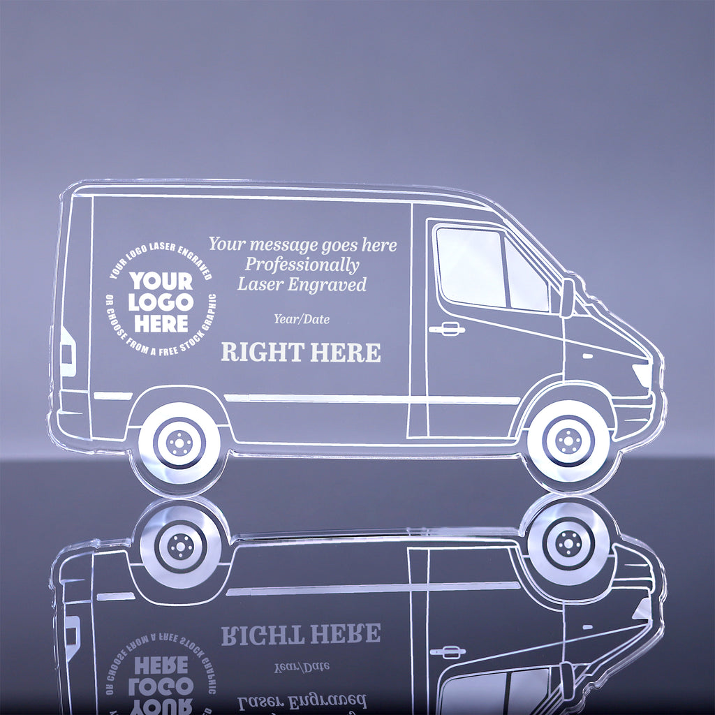 1 inch Thick Acrylic Cargo Van Awards - Engraved