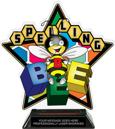 Spelling Bee Colorix-T Acrylic Trophy- 8.25 inch [TACR8-KN-SPB-Q]
