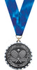 Tennis Diecast Medal with Diamond Cut Border- Silver [MM2DC-TN-S]