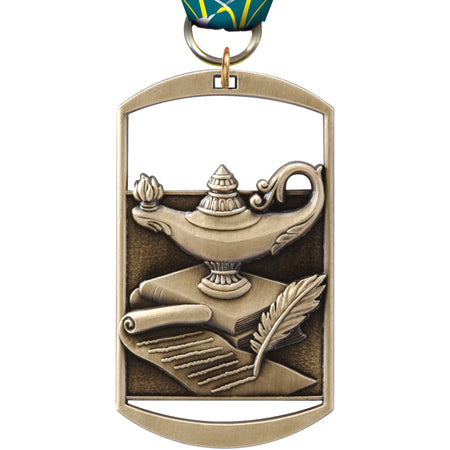 2.75" Lamp of Knowledge Dog Tag Medal [M275DT-KN]