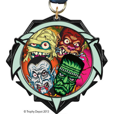 2.75" Glow-in-the-Dark Tribal Insert Medal with Flat Black Finish MFBDMN-GLW