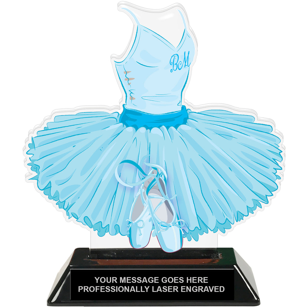 Ballet Tutu & Bodice Colorix-T Acrylic Trophy - Blue [TACR7-JSY-BLT-BLU-Q]