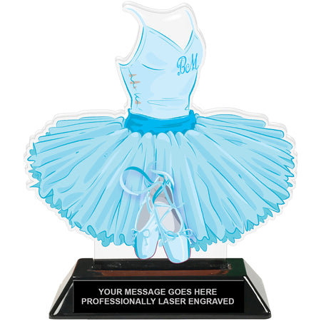 Ballet Tutu & Bodice Colorix-T Acrylic Trophy - Blue [TACR7-JSY-BLT-BLU-Q]