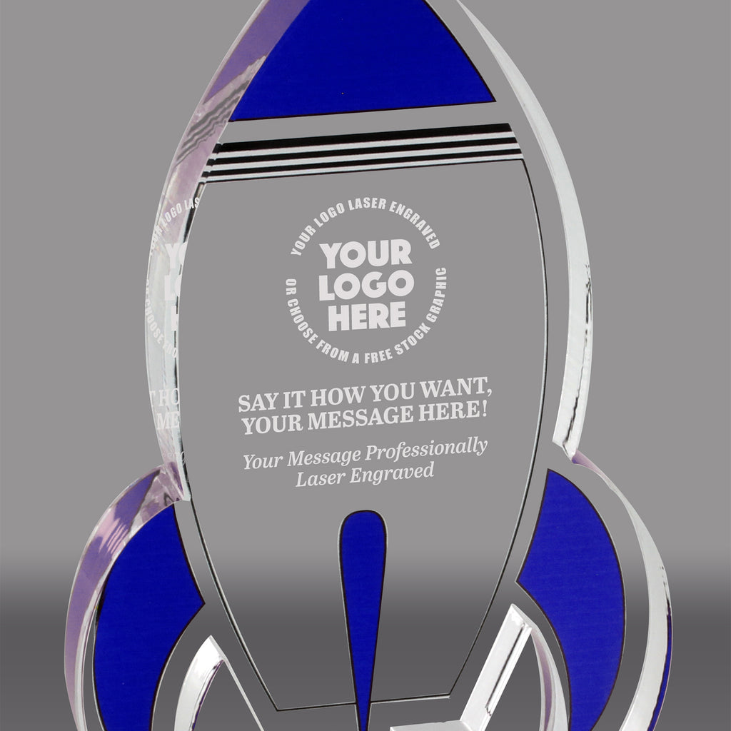 Acrylic Color Rocket Awards - Blue