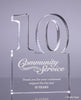 Number 10 Acrylic Award - 6 inch [ATNM-10-6-Q]
