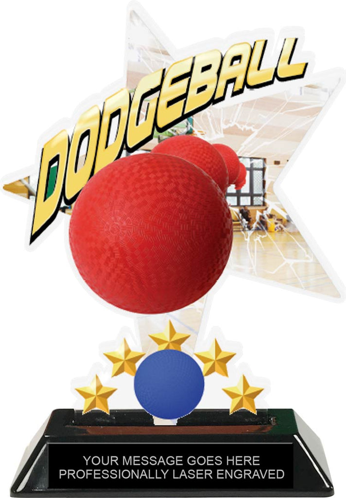 Dodgeball Shattered Star Colorix Acrylic Trophy- 7 inch [TACR7-STR-DGBL-Q]