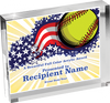 Softball Horizontal Vibrix Acrylic Award [A43BH-SB]