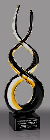 Black & Gold Art Glass Twist- 14.75 inch [AGC24]