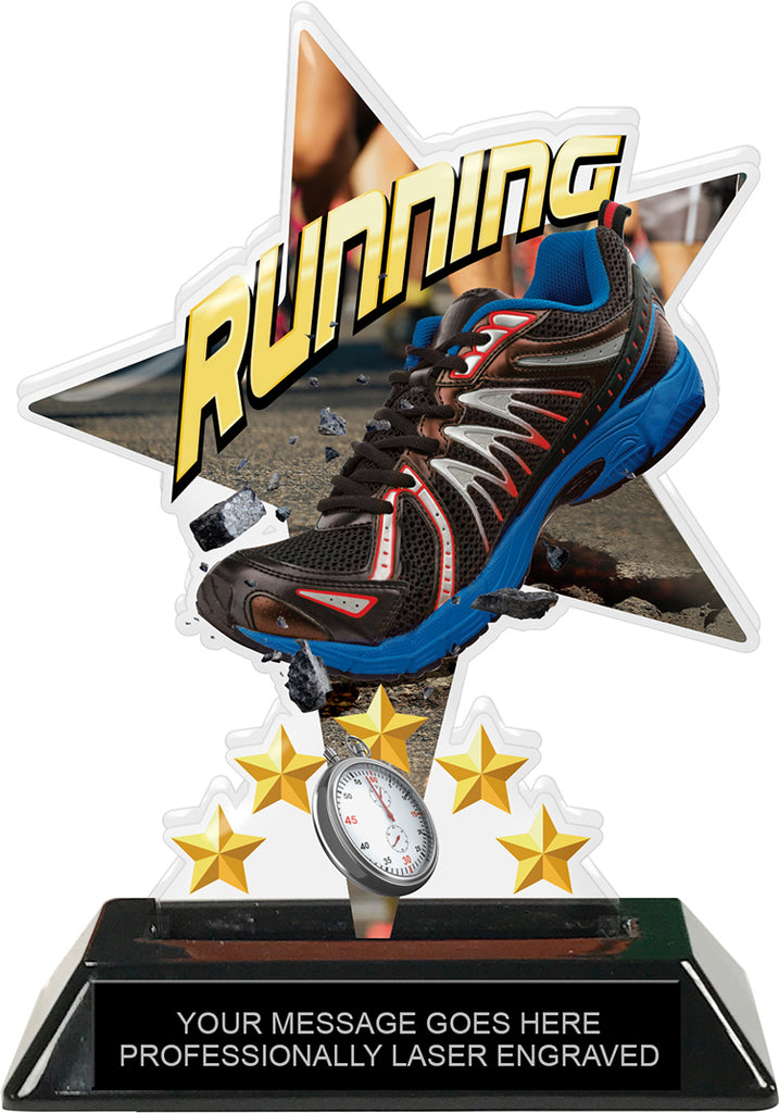 Running Shattered Star Colorix Acrylic Trophy- 7 inch [TACR7-STR-RUN-Q]