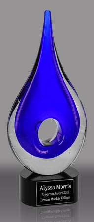 Blue Rain Drop Art Glass 12" AGJPH29