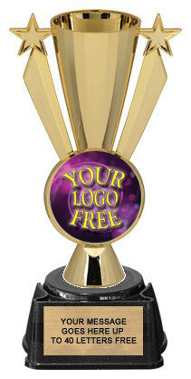 Gold Victory Star Custom Insert Cup on Regal Base [TXRGi-P506-G]