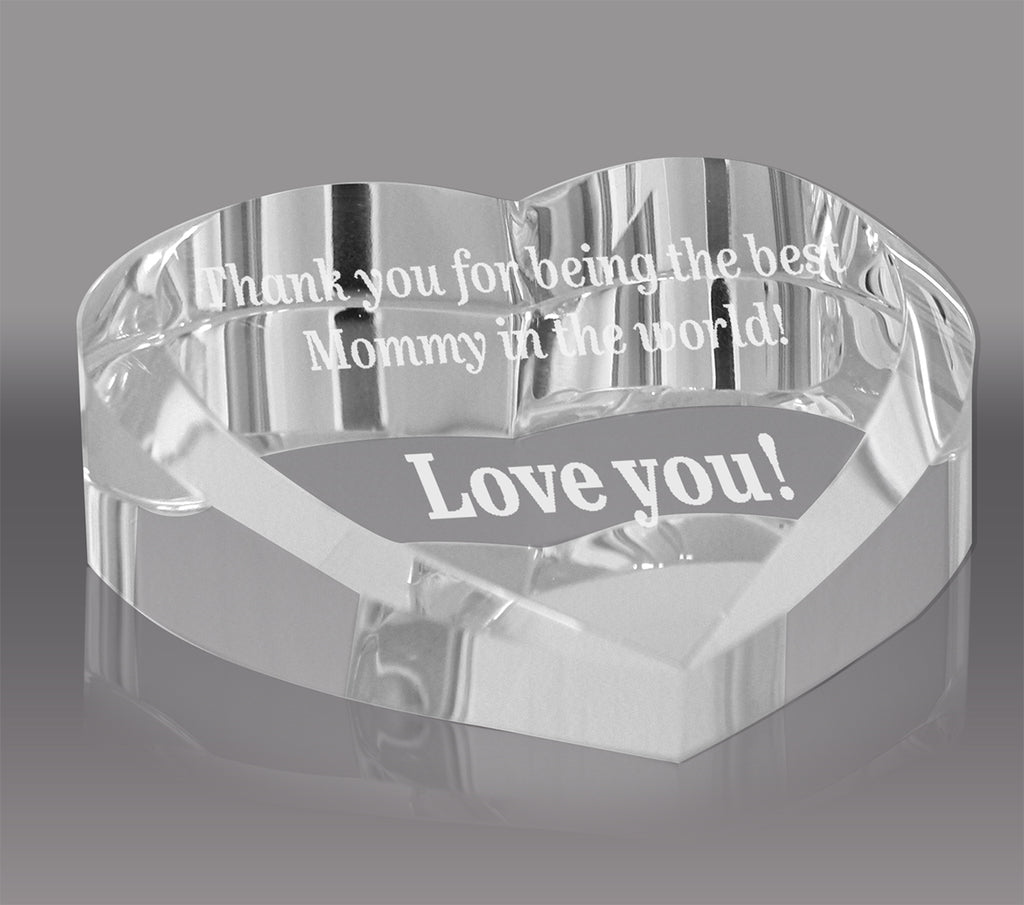 Beveled Crystal Heart Wedge Award [CF24HRT-3-X]