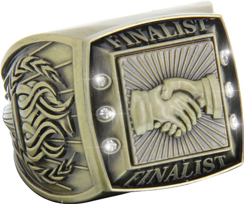 Finalist Championship Ring with Activity Insert- Handshake Gold [RGSJ-G-FIN-HNDSHK]