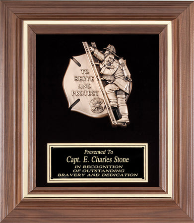 Tribute Plaque with Fireman on Ladder Casting [PMFF7]