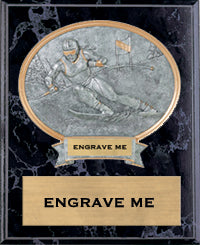 Skiing Sport Legend Oval Plaque - Female 10.5"x13" [P10SLO8-SKIF]