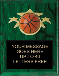 Basketball Triple Star Plaque [PTS68-BK]