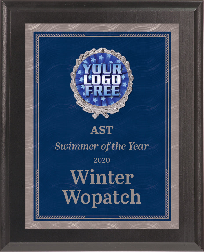 Blue Chrome Plated Sunray Custom Insert Plaque - 8x10 inch [PXJ816Si-8X10-BLU]