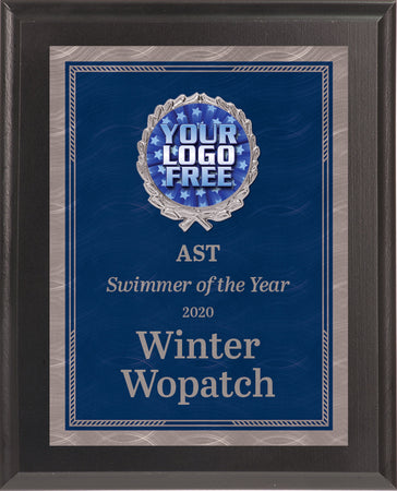 Blue Chrome Plated Sunray Custom Insert Plaque - 8x10 inch [PXJ816Si-8X10-BLU]