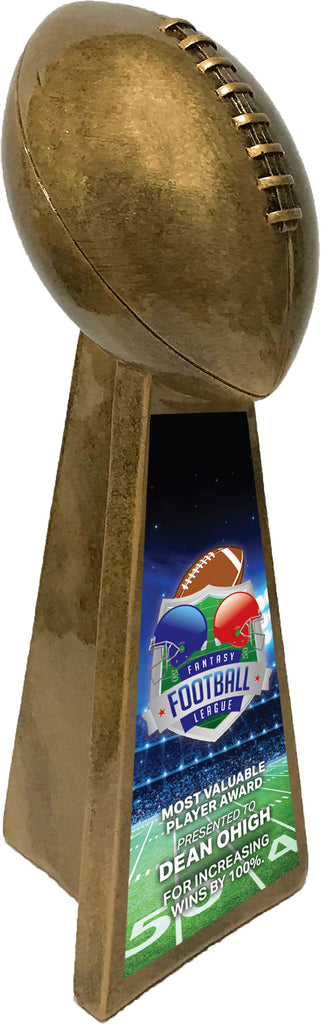 Antique Gold Football Resin Award with Full Color Engraving Plate [RFTBM-102]