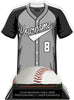 Baseball Jersey Colorix-T Acrylic Trophy- Grey [TACR7-JSY-BS-GRY-Q]
