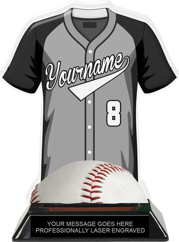 Baseball Jersey Colorix-T Acrylic Trophy- Grey [TACR7-JSY-BS-GRY-Q]